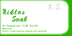miklos svab business card