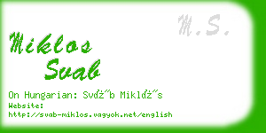 miklos svab business card